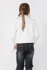 A2Z 4 Kids Girls PU Leather Jacket Zip Up Biker Trendy Belted Coats 5-13 Years