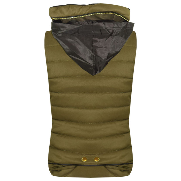 A2Z 4 Kids Kids Girls Boys Designer's Olive Sleeveless Hooded Padded Quilted Puffer Bubble Gilet Bodywarmer Jackets 5 6 7 8 9 10 11 12 13 Yr