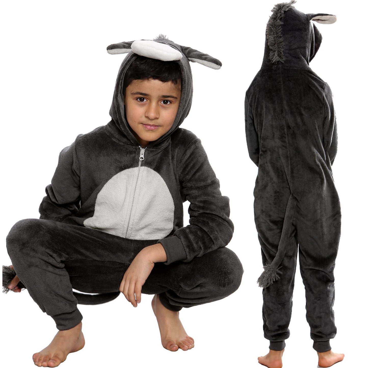 Kids Fleece A2Z Onesie One Piece Jumpsuit Donkey Costume Xmas Gift Boys Girls
