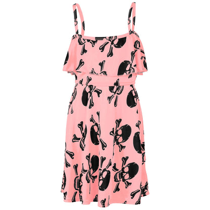 Kids Girls Boys Skull Print Crop Top Legging Skater Dress Halloween Costume 5-13