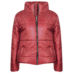 Girls Jacket Kids Wetlook Cropped Padded Quilted Puffer Bubble Jackets Coat 5-13