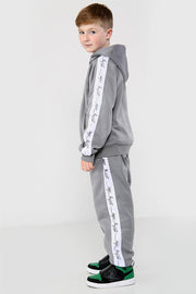 A2Z 4 Kids Kids Girls Boys Tracksuit Designer's A2Z Project Print Panelled Steel Grey Fleece Hooded Hoodie Top Bottom Workout Running Jogging Suit Gymwear Joggers Age 5 6 7 8 9 10 11 12 13 Years