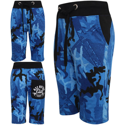 A2Z 4 Kids Unisex Camouflage Print Cotton Chino Blue Shorts Casual Shorts Knee Length Half Pant For Kids Girls & Boys Age 5 6 7 8 9 10 11 12 13 Years