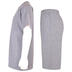 Kids Girls Boys Raglan Sleeves Plain Pyjamas 2 Piece Comfortable Shorts Set 5-14