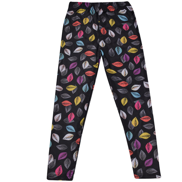 Kids Girls Leaves Leggings Elasticated Waist Comfortable Summer Fashion Bottoms
