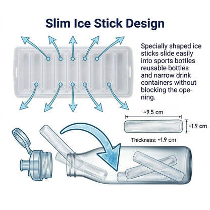 Ice Stick Tray Narrow Ice Cube 2 Pack Bottle Flexible PP Ice Stick Maker Mould