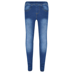 Kids Stretchy Jeans Girls Denim Jeggings Pants Trousers Leggings Age 5-13 Years