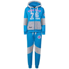 Kids Girls Tracksuit Brooklyn 76 New York Print Hoodie & Bottom Jog Suit 7-13 Year