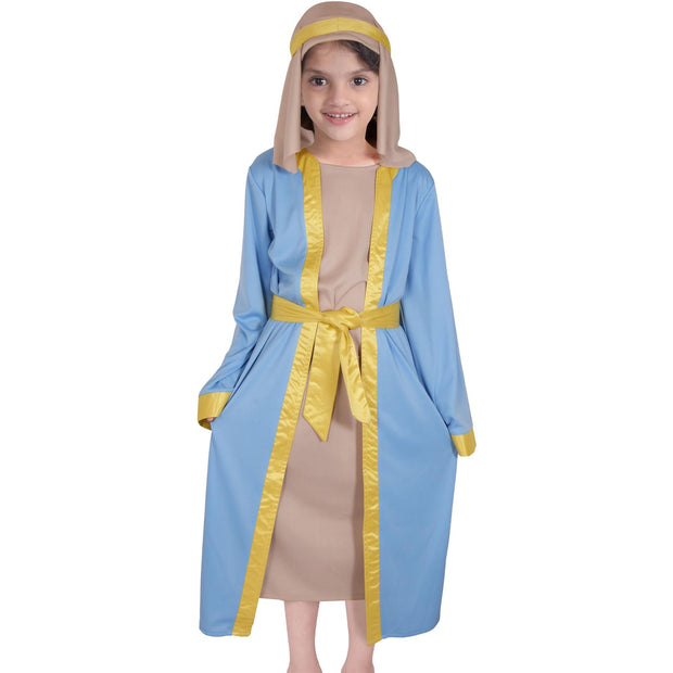 Kids Girls Xmas Nativity Mary Outfit School Play Fancy Dress Mary Outfit