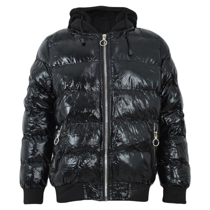 Kids Girls Boys Fashion Shiny Padded Jacket Metallic Wet Look Bubble Coat