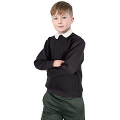 Kids Girls Boys Sweatshirt  Plain Crew Round Neck Uniform  Age 2-13 Years