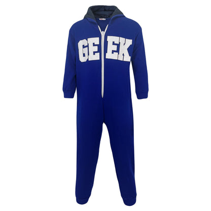 Kids Girls Boy Unisex Geek Print Fleece A2Z Onesie One Piece All In One Jumpsuit