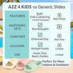A2Z Kids Matching Mum Daughter Sliders Soft EVA Non Slip Shower Pool Slippers