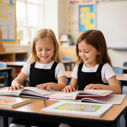 Kids 2 Pack Girls School Uniform Dress Soft Comfortable Pinafore School Dresses