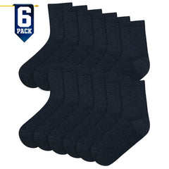 Kids Boys Girls Back to School Cotton Rich Plain Ankle School Socks Pack 6