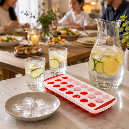 A2Z 21 Cube Ice Tray Silicone Push Up Easy Release Freezer Ice Mould PP TPR