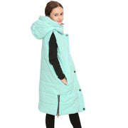 A2Z Kids Girls Down Vest Fashion Oversized Mint Hooded Quilted Gilet Padded Long Line Vest Jacket Long Sleeveless Coat Urban Winter Wear