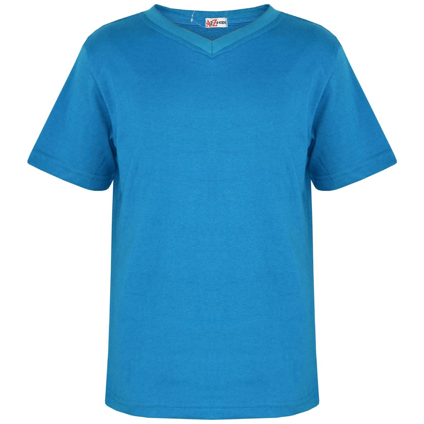 A2Z 4 Kids Basic T-Shirt Back to School Short Sleeve V Style Crew Neck Casual Fit Fashion 100% Cotton For Children Girls Boys Age 2-13 Years