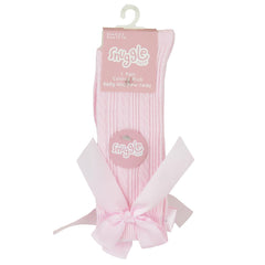 Infant Baby Girls Knee High Socks with Ribbon Bow Kids Newborn Footwear Socks