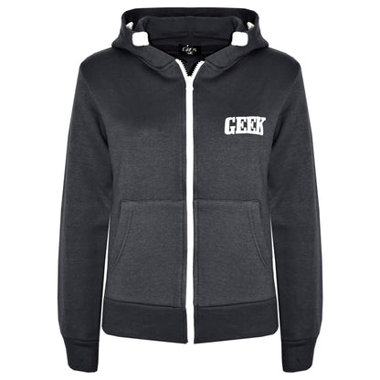 Kids Boys Girls Unisex Jackets Geek Print Fleece Zipper Hooded Hoodie Top Jacket