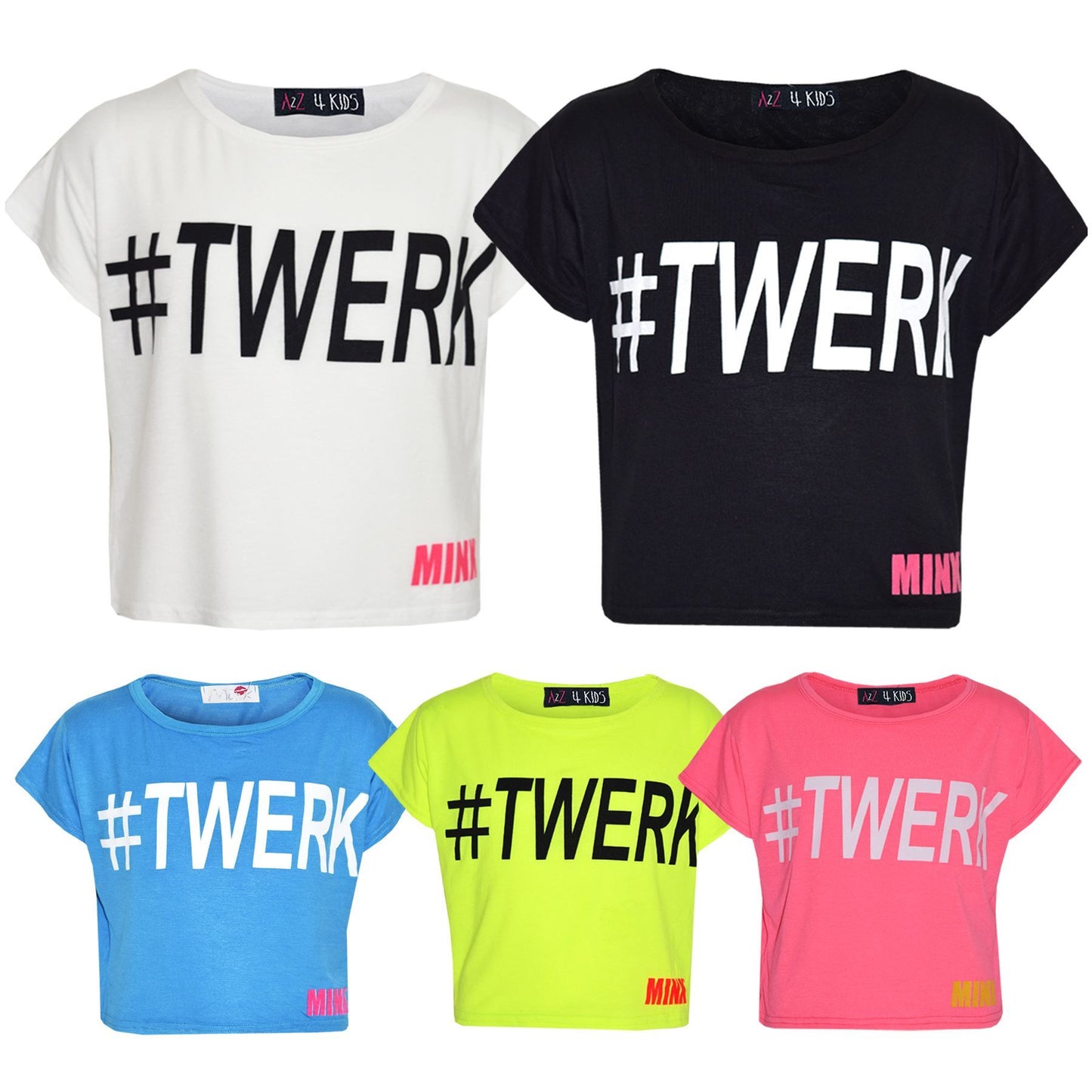 Girls Top Kids #Twerk Print Stylish Fashion Trendy T Shirt Crop Top 7-13 Years