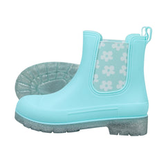 A2Z 4 Kids Girls Waterproof Chelsea Rain Boots Floral Side Panels PVC Wellies