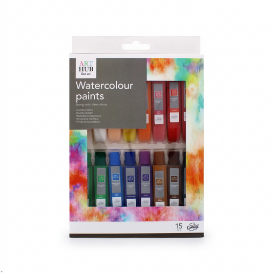 15 Pack Watercolour Paint Set 10ml Pots Assorted Colours Art Craft Painting Kit