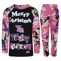 A2Z 4 Kids Pjs Baby Pink Unisex Ya Filthy Animal Camoflage Xmas PJs 2-13 Years