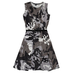 Girls Skater Dress Kids Camouflage Summer Casual Party Dress 5-13 Years