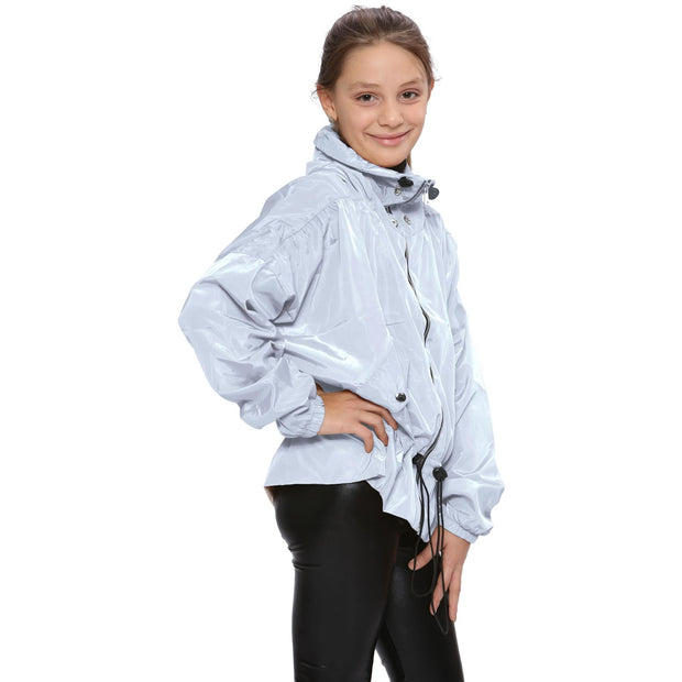 A2Z 4 Kids Windbreaker Shower Proof Windproof White Jacket Stylish Lightweight Casual Coat Girls Cagoule Rain Mac Raincoats Age 5-13 Years - A2Z 4 Kids