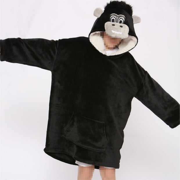 A2Z Unisex Mens Ladies Oversized Kangaroo Pocket Hooded Animal Wearable Blanket