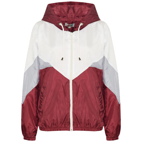 A2Z 4 Kids Windbreaker Waterproof Wine Raincoat Jackets Contrast Panels Shower Resistant Lightweight Hooded Coat For Kids Girls & Boys New Age 5-13 Years