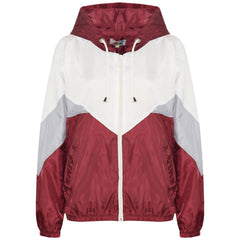 A2Z 4 Kids Windbreaker Waterproof Wine Raincoat Jackets Contrast Panels Shower Resistant Lightweight Hooded Coat For Kids Girls & Boys New Age 5-13 Years