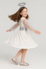 NEW Angel Nativity Dress, Belt and Halo Girls Christmas Fancy Dress Costume