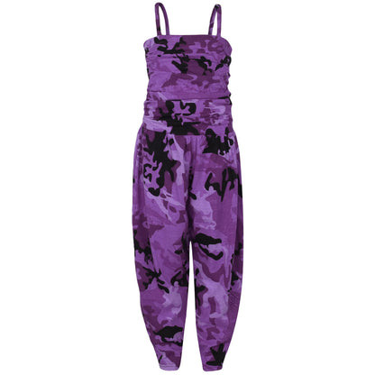 Girls Jumpsuit Kids Plain Color Trendy Playsuit All In One Jumpsuits 5-13 Years