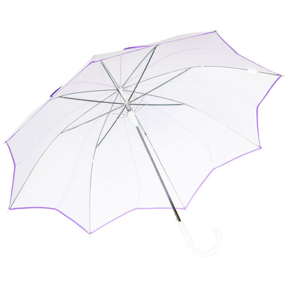 A2Z Wedding Umbrella 46" Auto Open Dome Dual Flower Piping Bride Groom Brolly