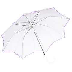 A2Z Wedding Umbrella 46" Auto Open Dome Dual Flower Piping Bride Groom Brolly