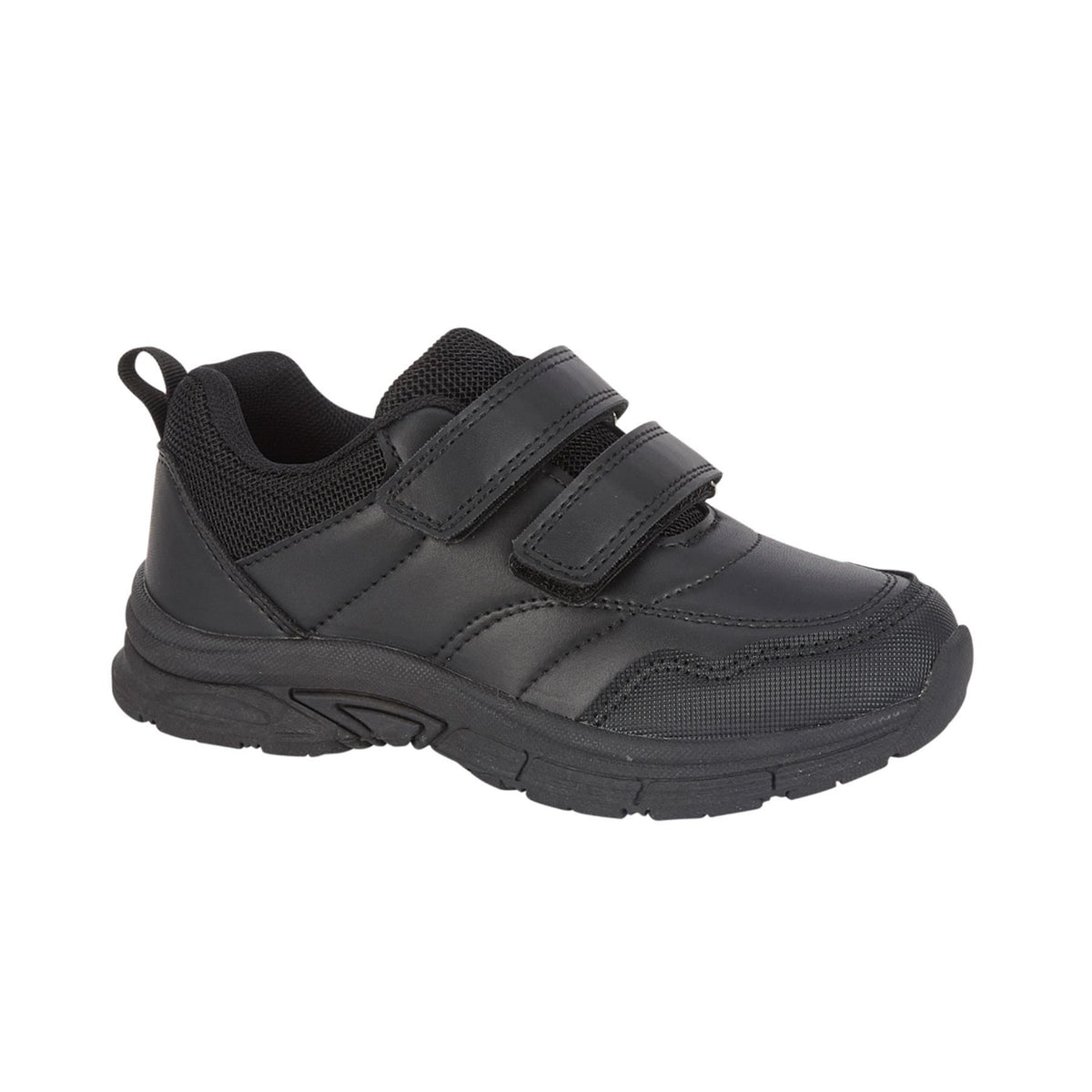 Kids Phantom Boys School Shoes Twin Touch Fastening Black School Uniform Shoes