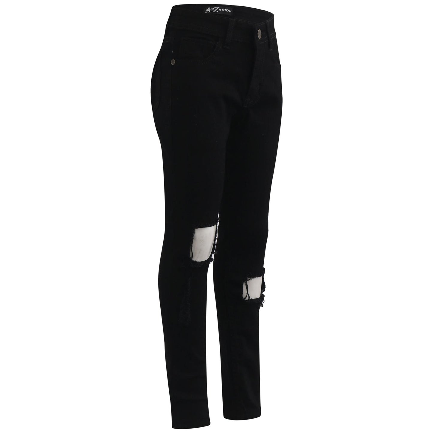 Kids Girls Skinny Ripped Jeans Denim Stretchy Fashion Pants Jeggings 5-13 Years