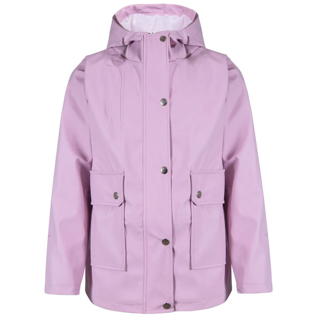 PU Raincoat Jacket Windbreaker Waterproof Parka Hooded For Girls Boys Age 5-13 Years