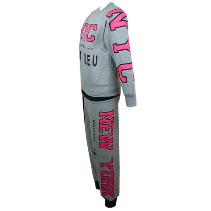 KIDS GIRLS TRACKSUIT NYC NEW YORK STYLISH JOG SUIT HOODIE BOTTOM JACKET JOGGERS