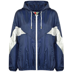 A2Z 4 Kids Girls Boys Windbreaker Jackets Metallic Panelled Hooded Raincoats