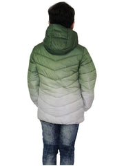 Kids Boys Hooded Jackets 3D Two Tone Fade Gradient Padded Warm Thick School Coat