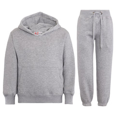 Kids Girls Boys Plain Tracksuit Hooded Hoodie Bottom Jog Suit Joggers 5-13 Years