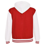 kids Girls Boys B.B Plain Hooded Jacket Varsity Classic Baseball Style Coat 2-13