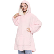 Unisex Men Ladies Oversized Hoodie Plain Snuggle Blanket Super Soft Warm Fleece
