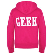 Kids Boys Girls Unisex Jackets Geek Print Fleece Zipper Hooded Hoodie Top Jacket