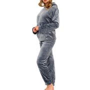 A2Z Womens Pyjamas Soft Warm Fleece Twosie Adults Hooded Long Sleeves Pyjamas 2 Piece Gift Set Size S-2XL