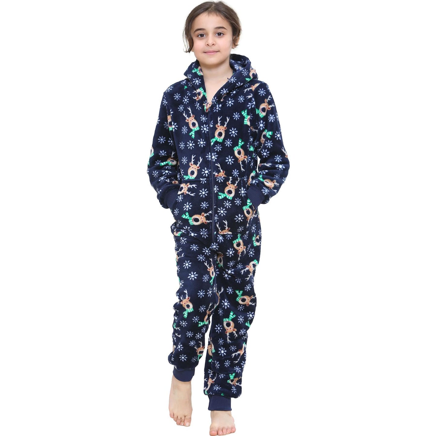 A2Z Onesie One Piece Kids Christmas Rudolph Pyjamas Costume Girls Boys