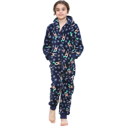 A2Z Onesie One Piece Kids Christmas Rudolph Pyjamas Costume Girls Boys